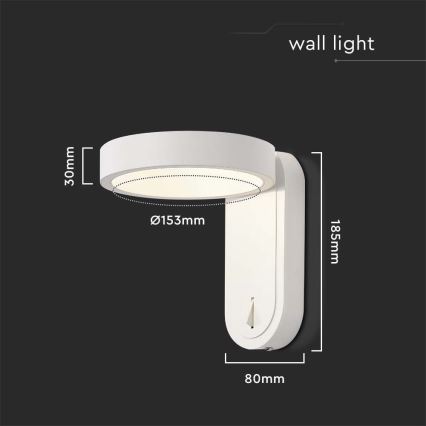 LED Sienas lampa LED/5W/230V 3000K/4000K balta