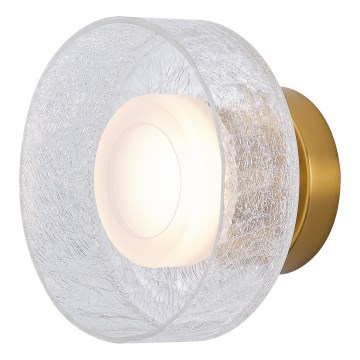 LED Sienas lampa LED/8W/230V 3000K zelta/caurspīdīga