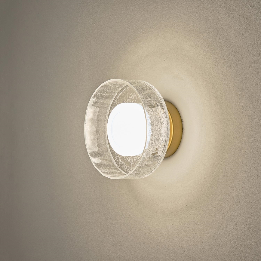 LED Sienas lampa LED/8W/230V 3000K zelta/caurspīdīga
