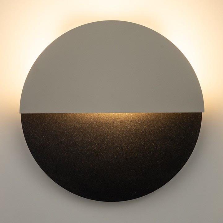 LED Sienas lampa LUNA LED/7W/230V d. 26 cm melna/bēša