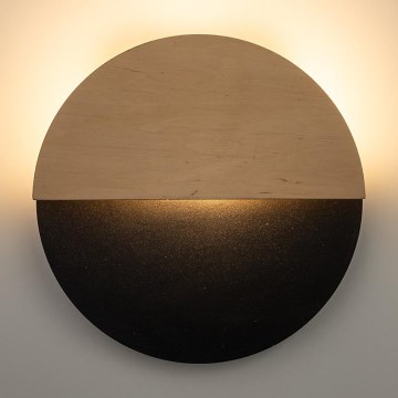 LED Sienas lampa LUNA LED/7W/230V d. 26 cm melna/bēša