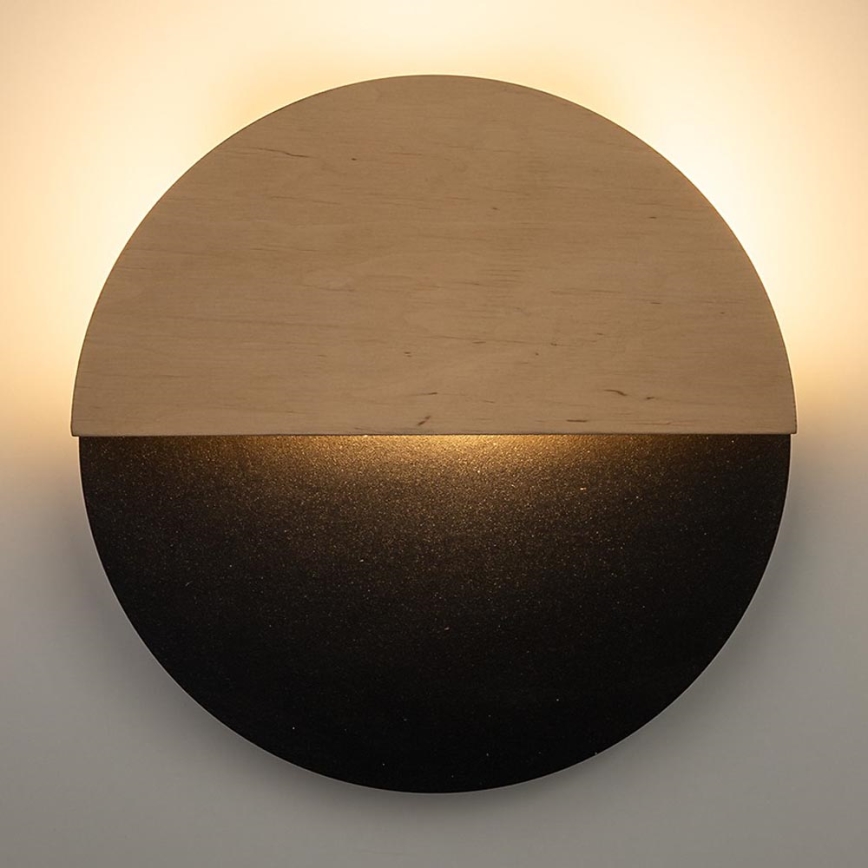 LED Sienas lampa LUNA LED/7W/230V d. 26 cm melna/bēša