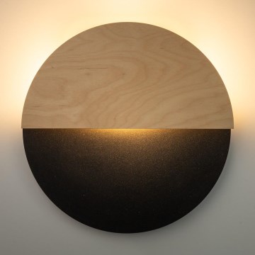 LED Sienas lampa LUNA LED/7W/230V d. 36 cm melna/bēša