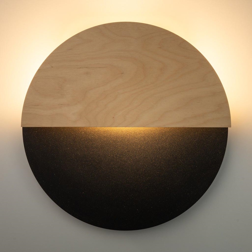 LED Sienas lampa LUNA LED/7W/230V d. 36 cm melna/bēša