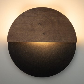 LED Sienas lampa LUNA LED/7W/230V d. 36 cm melna/brūna