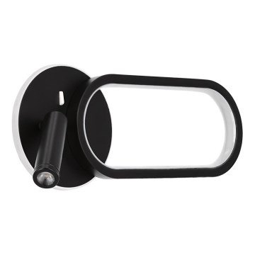 LED Sienas lampa MONET LED/13W/230V + LED/2W 3000/4000/6000K melna