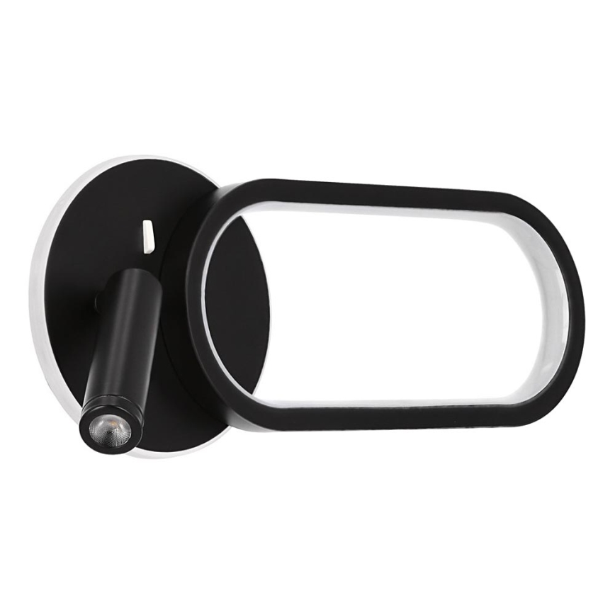 LED Sienas lampa MONET LED/13W/230V + LED/2W 3000/4000/6000K melna