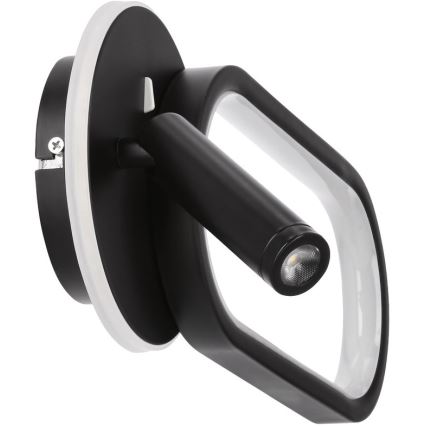 LED Sienas lampa MONET LED/13W/230V + LED/2W 3000/4000/6000K melna