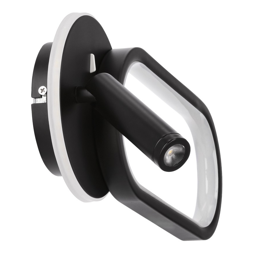 LED Sienas lampa MONET LED/13W/230V + LED/2W 3000/4000/6000K melna