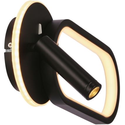 LED Sienas lampa MONET LED/13W/230V + LED/2W 3000/4000/6000K melna