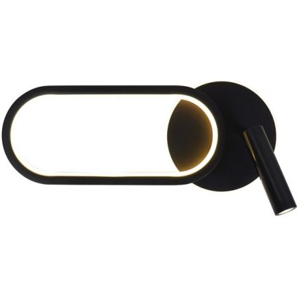 LED Sienas lampa MONET LED/13W/230V + LED/2W 3000/4000/6000K melna