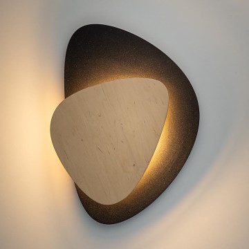 LED Sienas lampa PEDRA LED/7W/230V melna/bēša