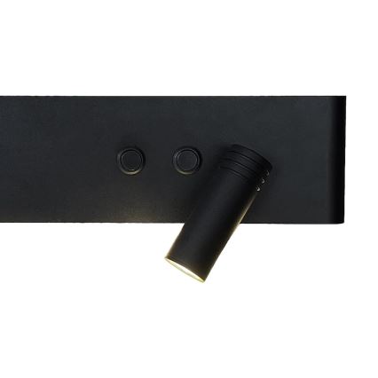 LED sienas lampa RESORT LED/10W/230V + LED/3W, melna, labā