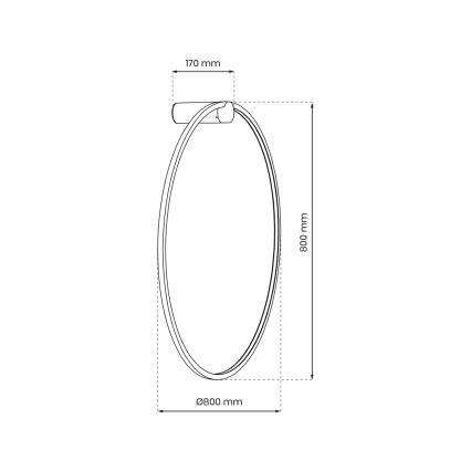 LED Sienas lampa SATURNO LED/46W/230V d. 80 cm IP44 antracīta