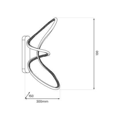 LED Sienas lampa TESORO LED/15W/230V melna