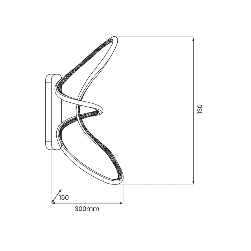LED Sienas lampa TESORO LED/15W/230V melna
