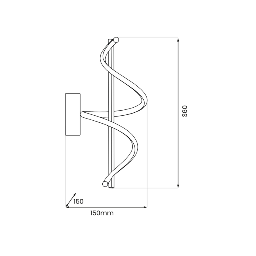 LED Sienas lampa TWIST LED/12W/230V melna