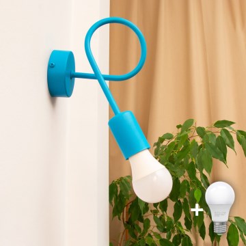 LED sienas lampiņa OXFORD 1xE27/15W/230V zila