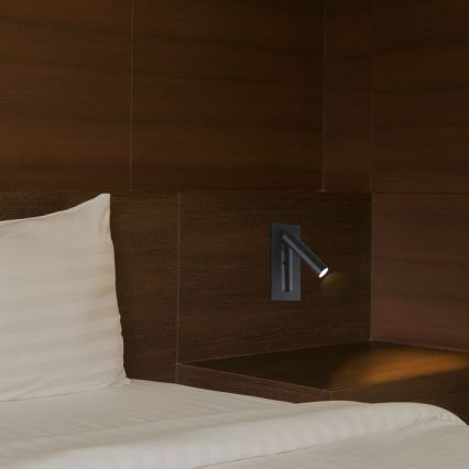 LED sienas prožektors LED/2W/230V 3000K melns