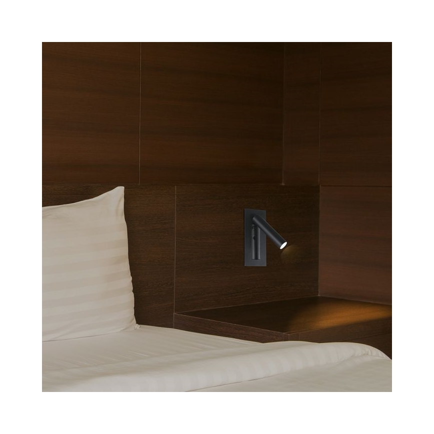 LED sienas prožektors LED/2W/230V 3000K melns