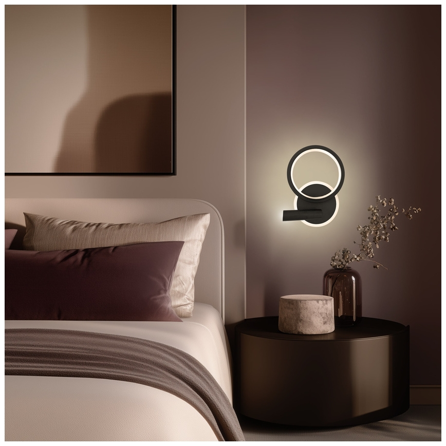 LED sienas prožektors MONET LED/16W/230V melns