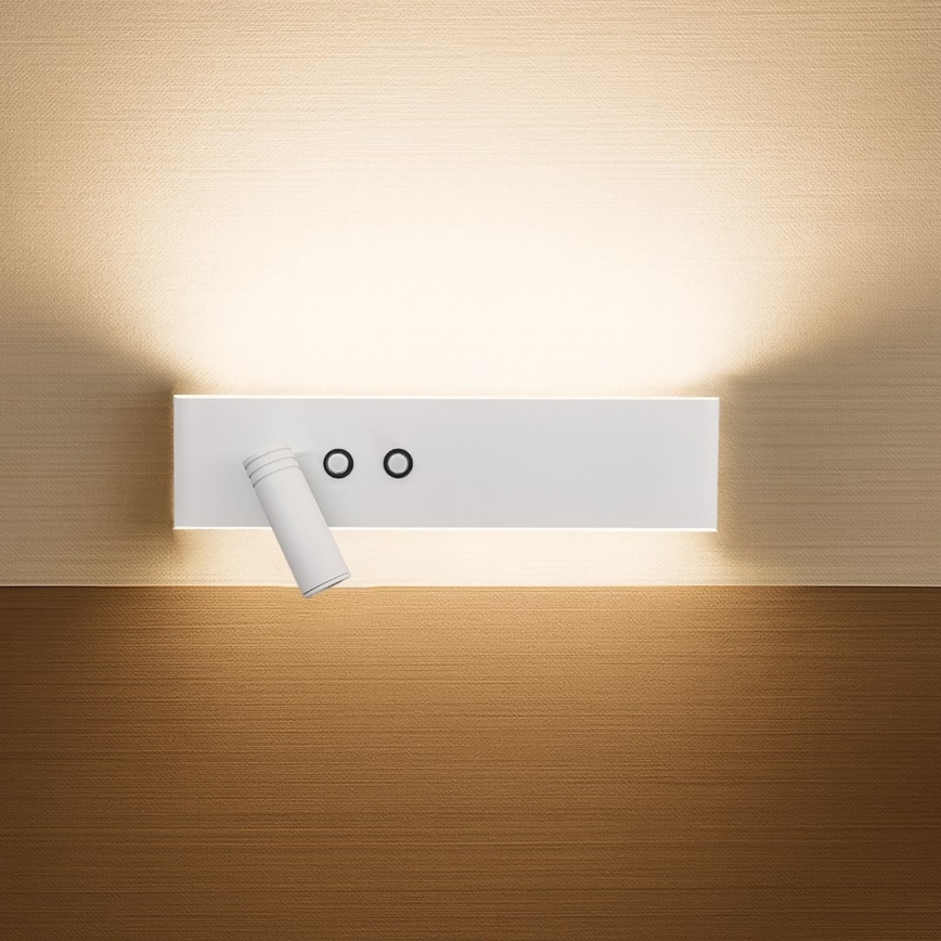 LED sienas prožektors RESORT LED/10W/230V + LED/3W, balts, kreisais