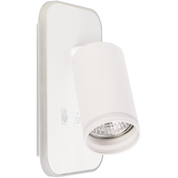 LED sienas punktveida gaismeklis PIPE 1xGU10/10W/230V + LED/6W, balts