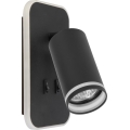 LED sienas punktveida gaismeklis PIPE 1xGU10/10W/230V + LED/6W melns