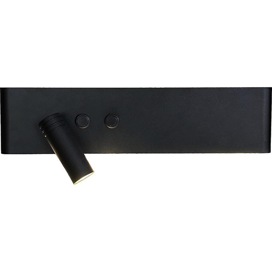 LED sienas punktveida gaismeklis RESORT LED/10W/230V + LED/3W melna kreisā