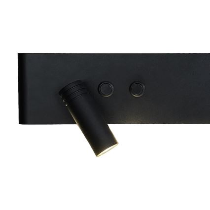 LED sienas punktveida gaismeklis RESORT LED/10W/230V + LED/3W melna kreisā