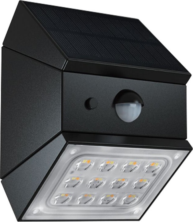 LED sienas saules gaismeklis ar sensoru LED/2,5W/3,7V 3000/4000/6000K IP65 1200 mAh melns