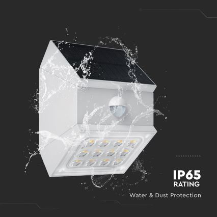 LED sienas saules gaismeklis ar sensoru LED/2,5W/3,7V 3000/4000/6000K IP65 1200 mAh balts