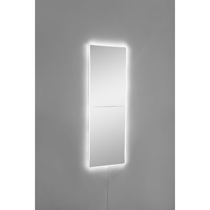 LED Sienas spogulis ar fona apgaismojumu RECTANGULAR 80x20 cm balta