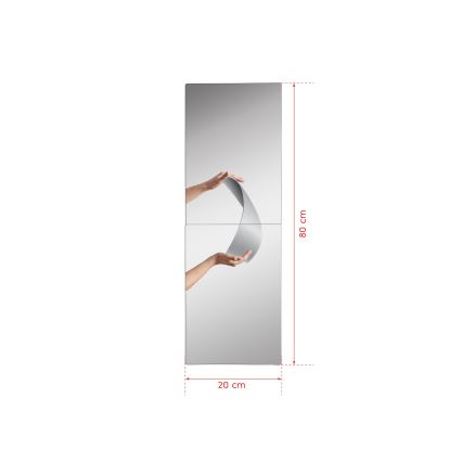 LED Sienas spogulis ar fona apgaismojumu RECTANGULAR 80x20 cm balta