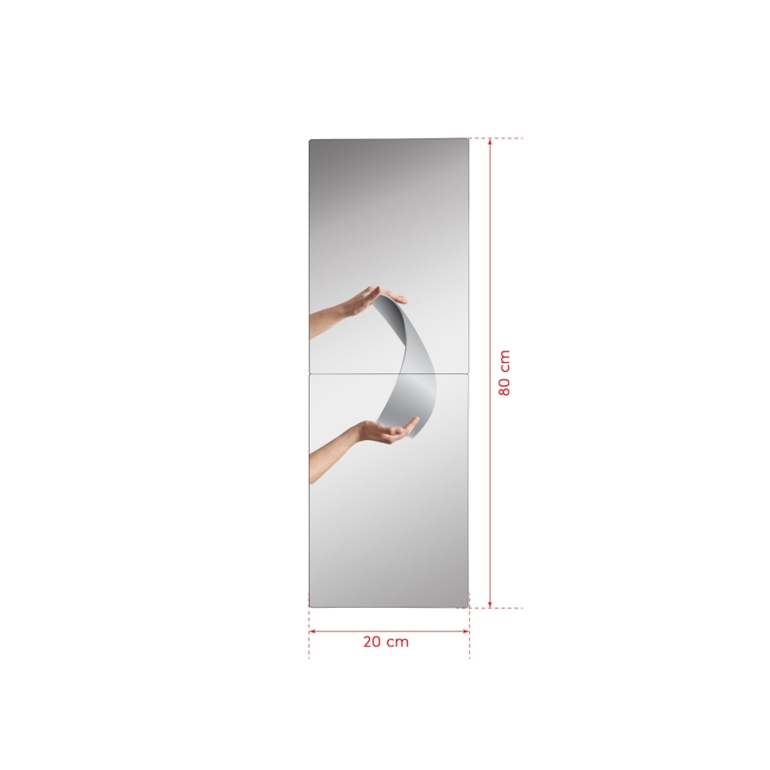 LED Sienas spogulis ar fona apgaismojumu RECTANGULAR 80x20 cm balta