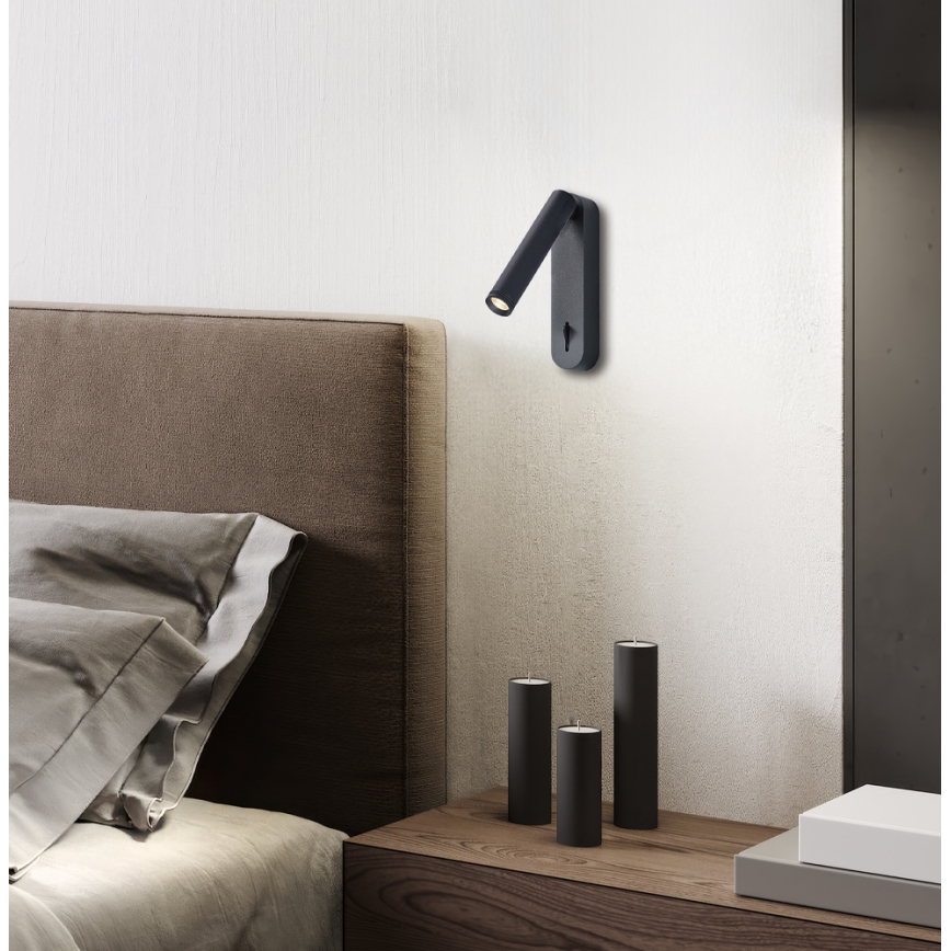 LED sienas spota gaismeklis ABRIEL LED/6W/230V melns