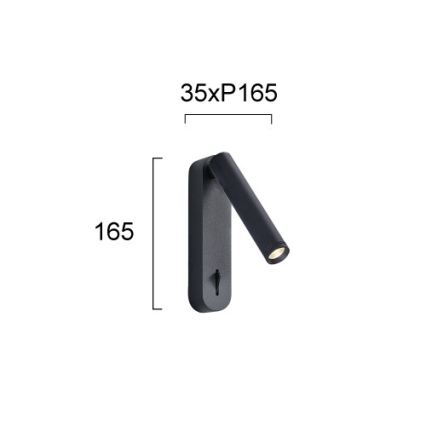 LED sienas spota gaismeklis ABRIEL LED/6W/230V melns