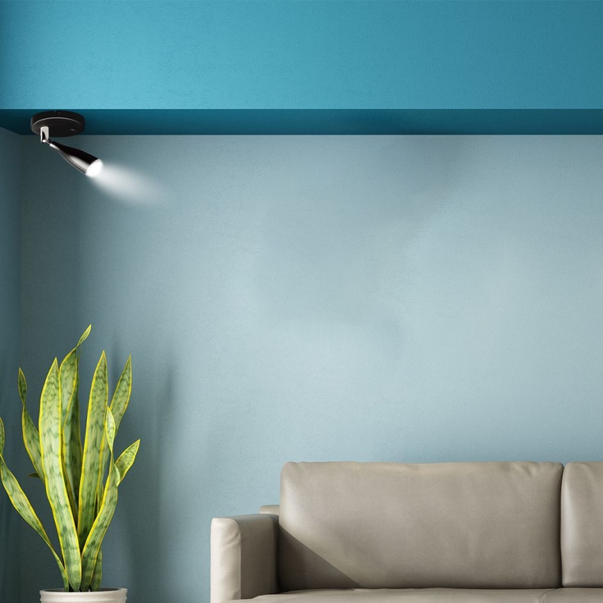 LED Sienas starmetis ar slēdzi LED/4,5W/230V 4000K melns