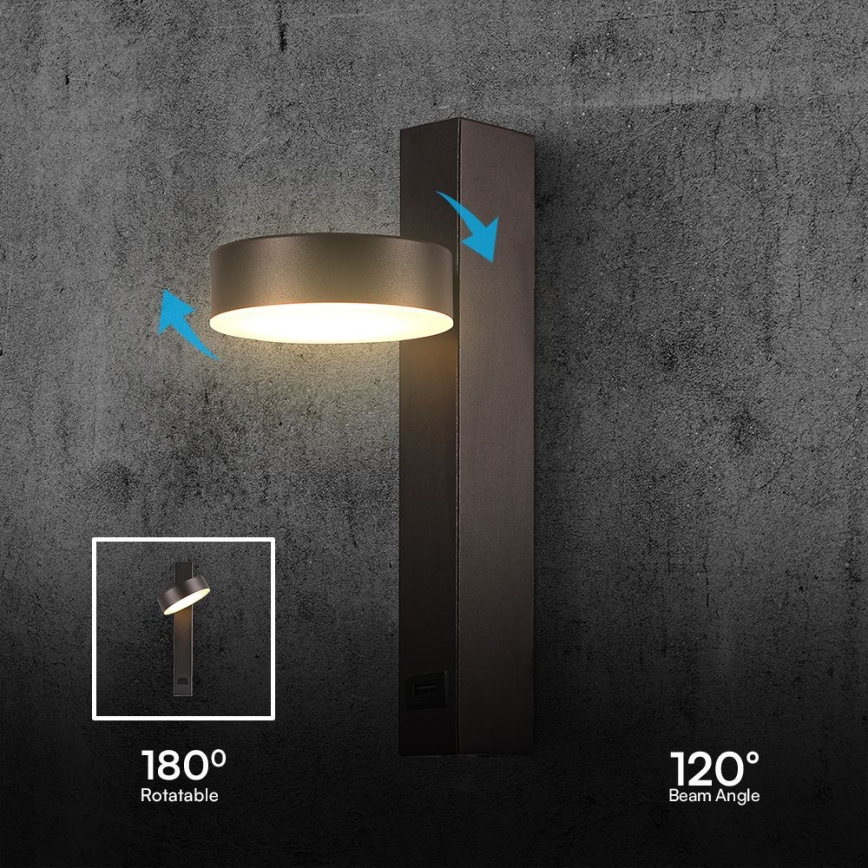 LED Sienas starmetis ar USB portu LED/8W/230V 3000K