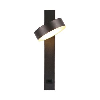 LED Sienas starmetis ar USB portu LED/8W/230V 3000K