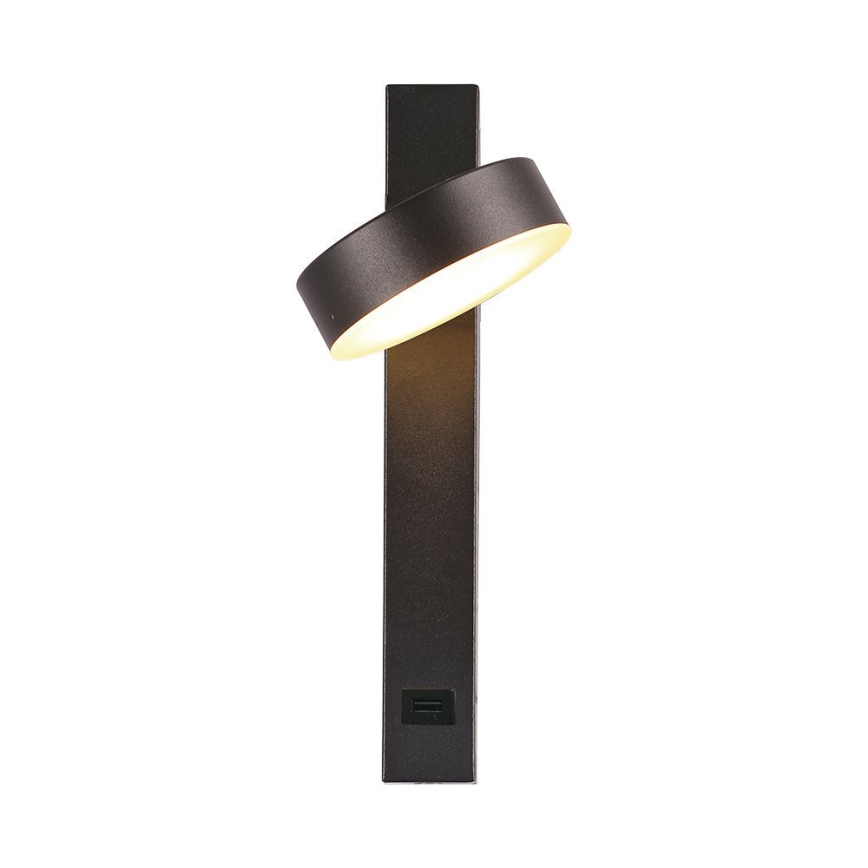 LED Sienas starmetis ar USB portu LED/8W/230V 3000K