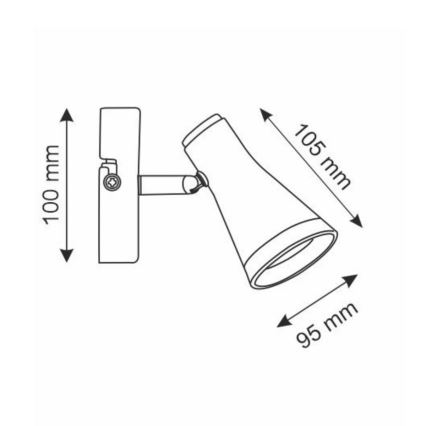 LED Sienas starmetis BERG LED/4,2W/230V melns