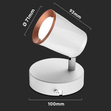 LED Sienas starmetis LED/5W/230V 4000K balts