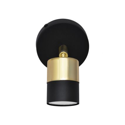 LED Sienas starmetis TUBSSON 1xGU10/4,8W/230V melna/zelta