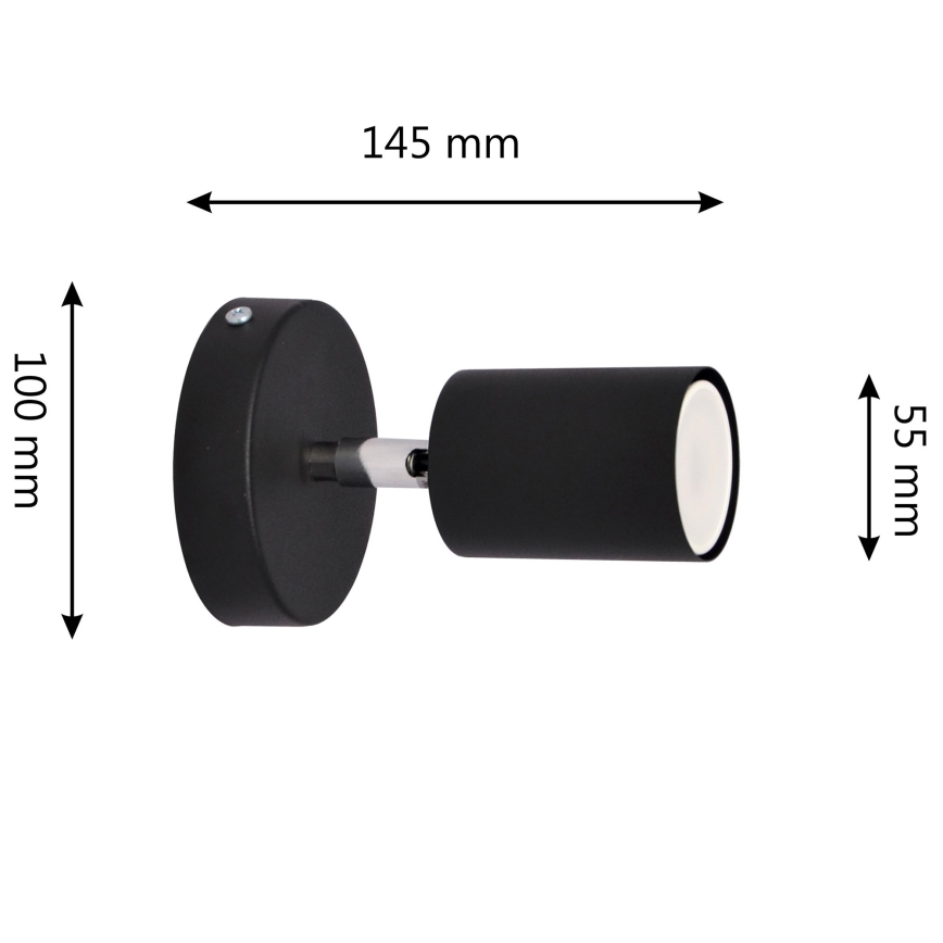 LED Sienas starmetis TUNE 1xGU10/4,8W/230V melna