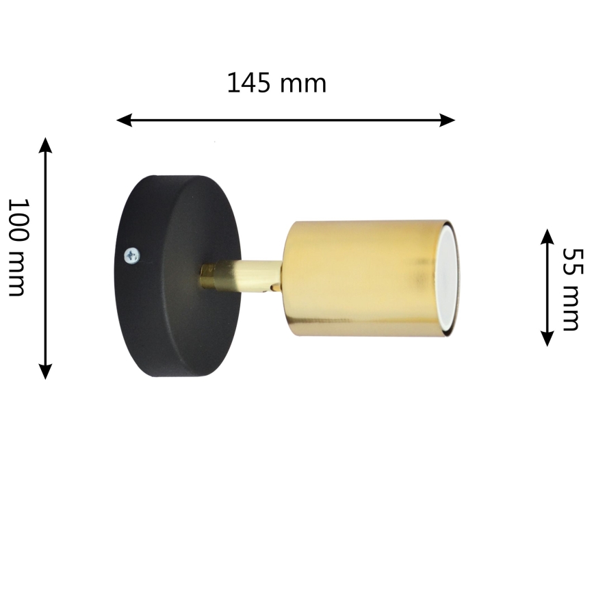LED Sienas starmetis TUNE 1xGU10/4,8W/230V zelta/melna