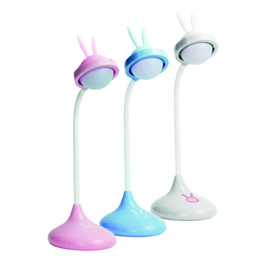 LED Skarienjūtīgā lampa bērniem RABBIT LED/0,4W/5V 3000/6500K zila + USB
