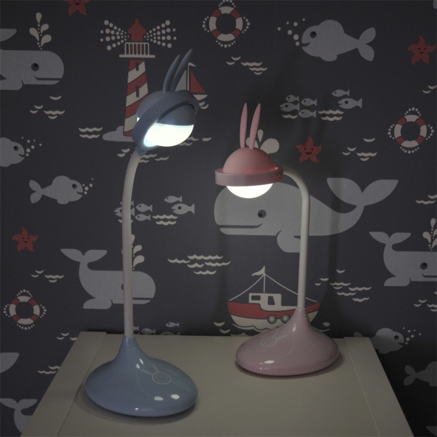 LED Skarienjūtīgā lampa bērniem RABBIT LED/0,4W/5V 3000/6500K zila + USB