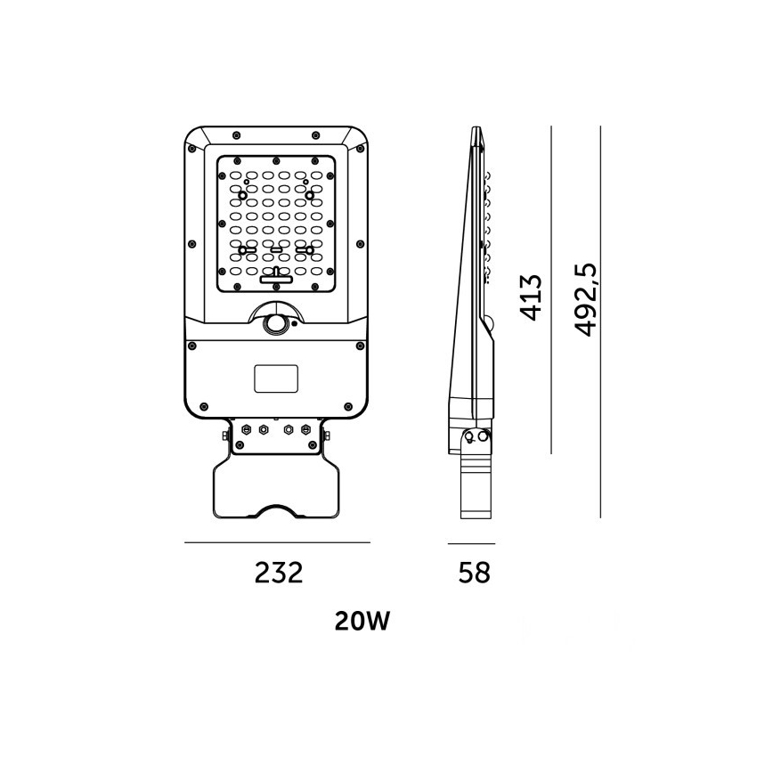 LED saules ielas lampa ar sensoru STREET LED/20W/7,4V 3000/4000/6000K IP65 5400 mAh