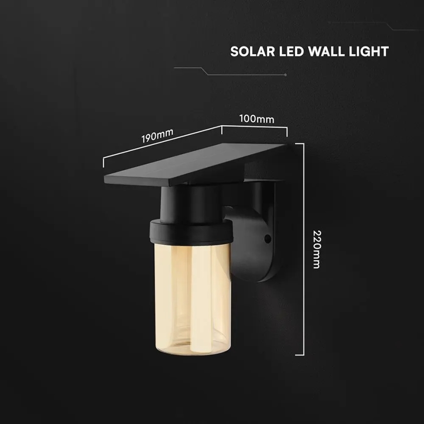 LED saules sienas lampa LED/3,7V 2700/3200/5000K IP54 1800 mAh melna/dūmaina bēša + tālvadība